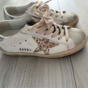 Golden Goose Kids White Sneakers with Glitter Star